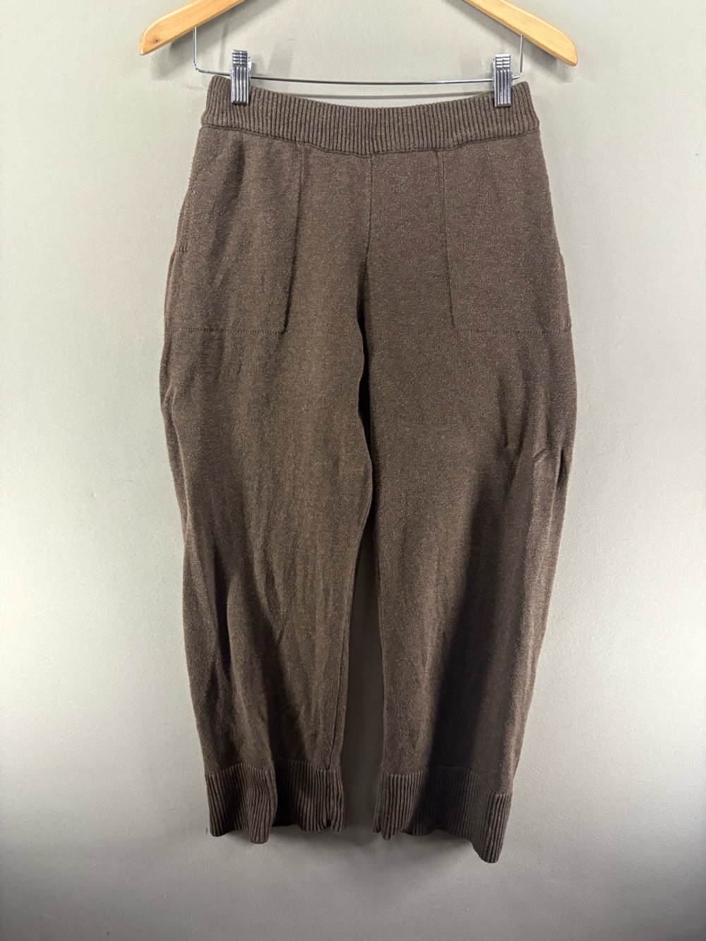FP Beach Women Brown Knit Cotton Pull-On Pants Size Small